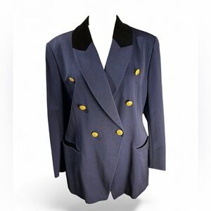 Escada Navy Blazer with Gold Buttons